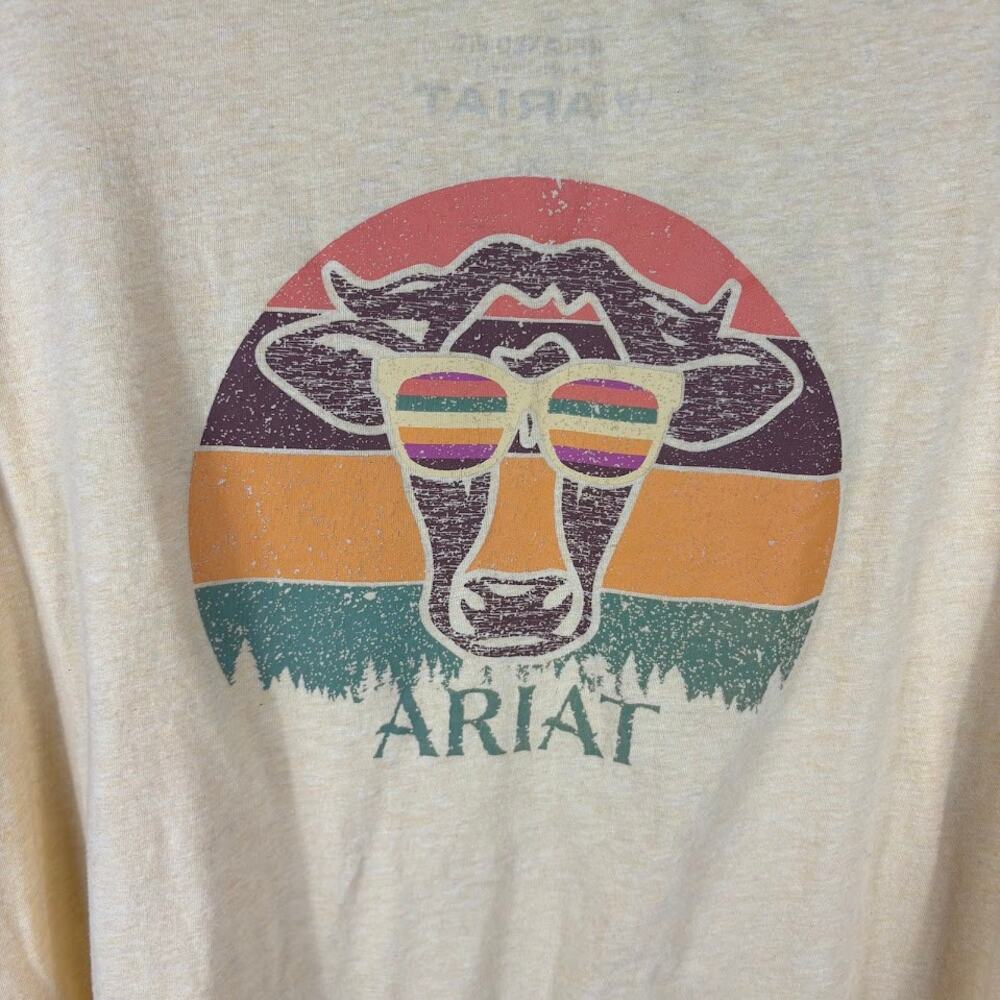 ARIAT Womens XL T-Shirt Relaxed Fit Cow Sunglasses - Picture 5 of 6